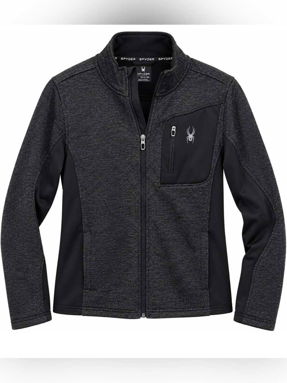 Spyder Men's Charcoal and Black Zip-Up Sweater Jacket